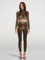 Charmeuse Crop Top Leopard Print