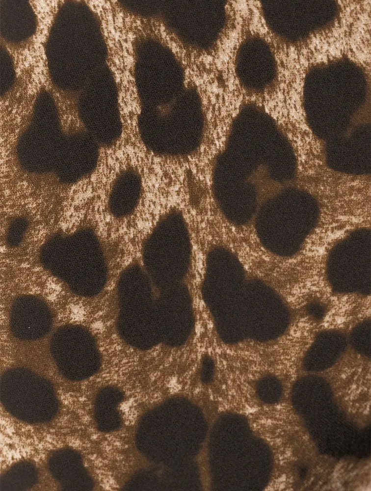 Charmeuse Crop Top Leopard Print