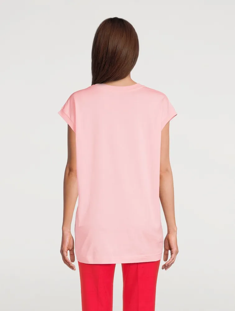 Jersey T-Shirt With Patent Leather Patch