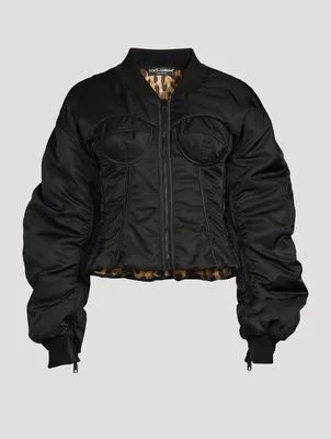 Nylon Corset Bomber Jacket