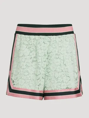 Lace Shorts With Contrasting Trims