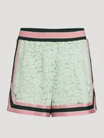 Lace Shorts With Contrasting Trims