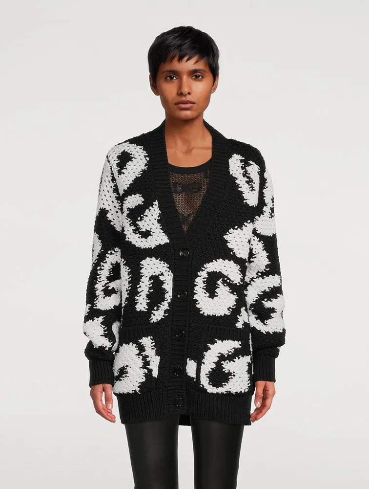 Intarsia Wool And Cashmere Cardigan