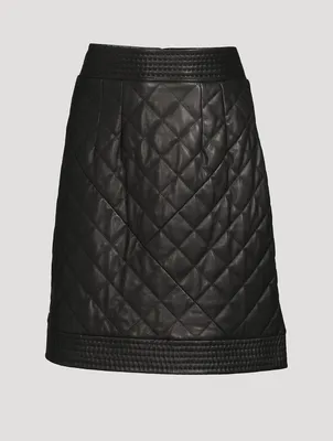 Leather Quilted Mini Skirt