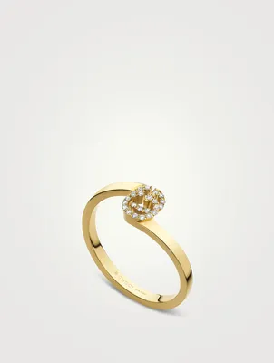 GG Running 18K Gold Ring With Diamonds