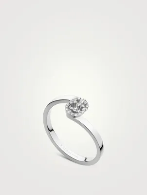 GG Running 18K White Gold Ring With Diamonds