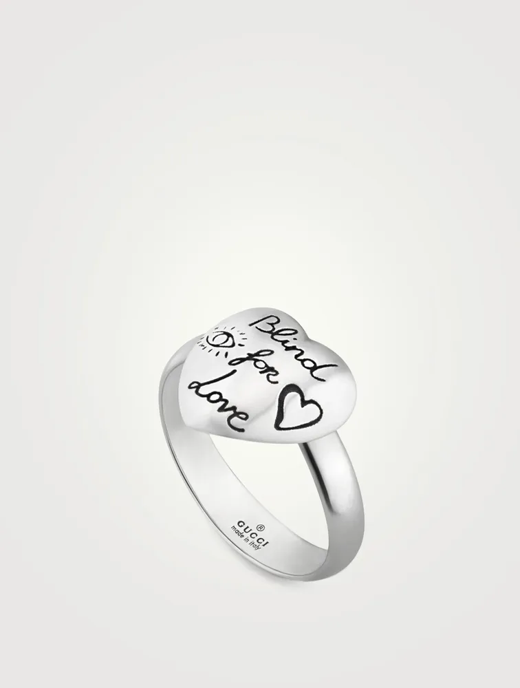 Blind For Love Sterling Silver Heart Ring