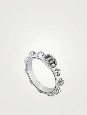 GG Running 18K White Gold Ring With Diamonds