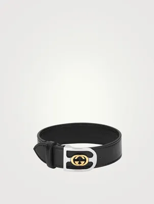 Interlocking G Buckle Leather Bracelet
