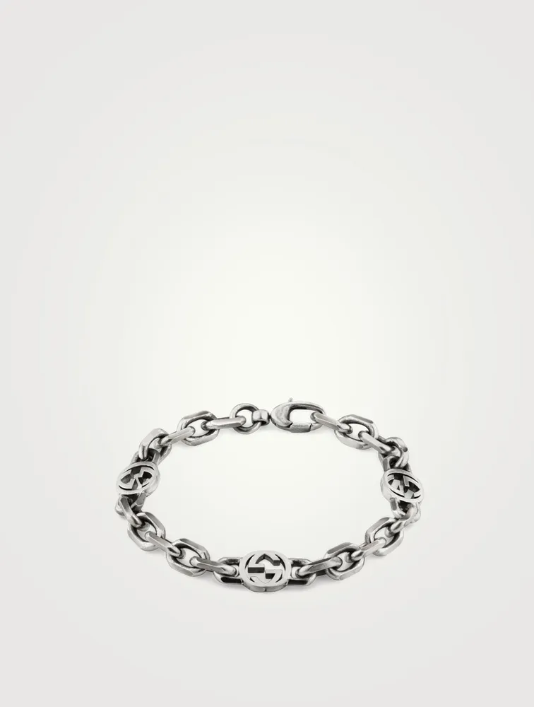 Interlocking G Silver Chain Bracelet