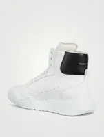 Leather High-Top Court Sneakers