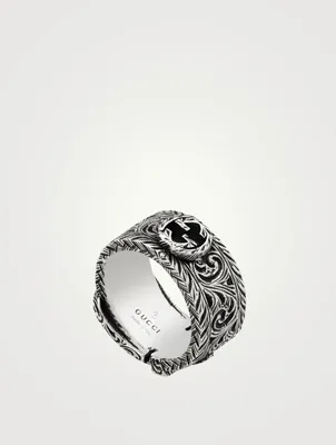 Interlocking G Buckle Silver Ring