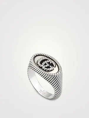 GG Marmont Sterling Silver Signet Ring