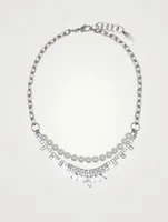 Chain Necklace With Faux Pearl And Crystals