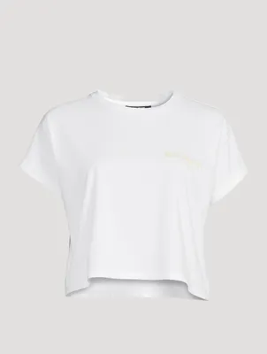Cotton Crop Top With Flock Logo