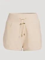 Cotton Sweat Shorts With Flock Logo