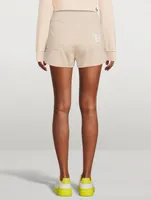 Cotton Sweat Shorts With Flock Logo