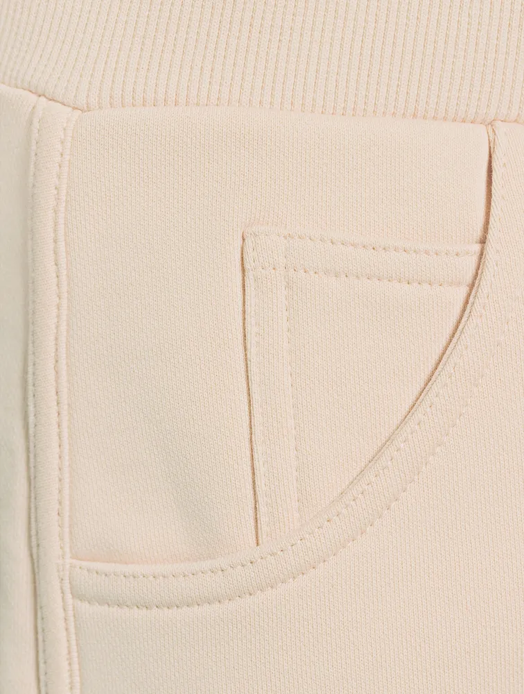 Cotton Sweat Shorts With Flock Logo