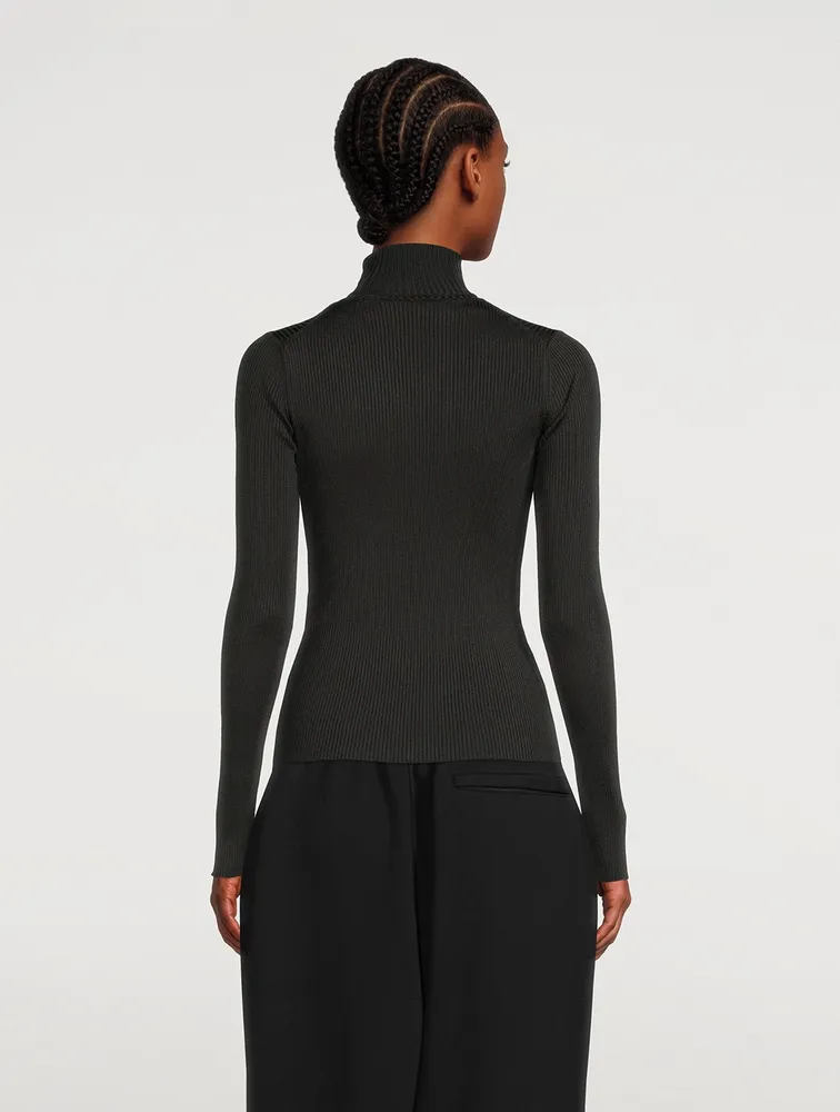 Ribbed Turtleneck Top