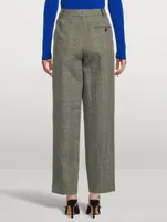 Pleated Trousers Check Print