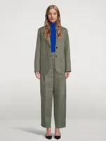Pleated Trousers Check Print