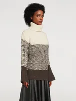 Colourblock Wool Turtleneck Sweater