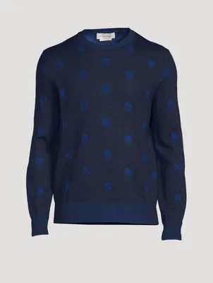 Wool Skull Jacquard Sweater