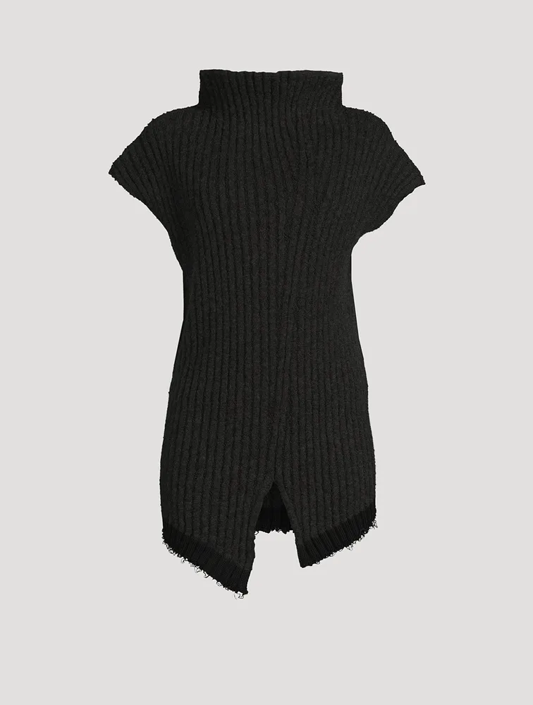 Ribbed Short Cap Sleeve Suit, Black