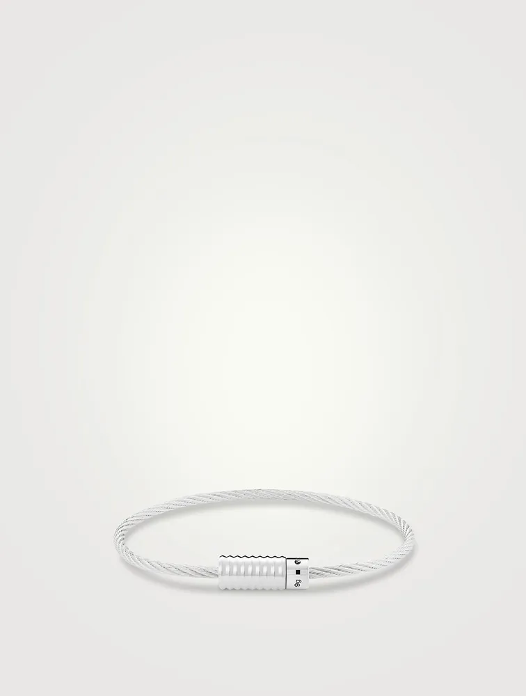 9g Cable Bracelet With Vertical Guilloché Clasp