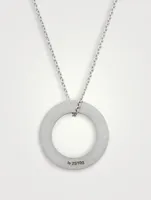 2.5g Polished And Brushed Sterling Silver Round Pendant Necklace