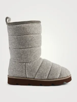Cashmere Mid-Calf Boots With Monili