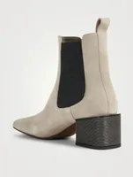 Suede Ankle Boots With Monili