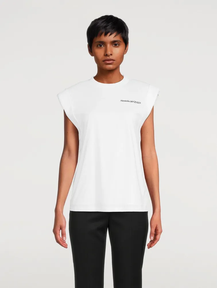 Padded-Shoulder Logo T-Shirt