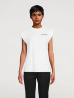 Padded-Shoulder Logo T-Shirt