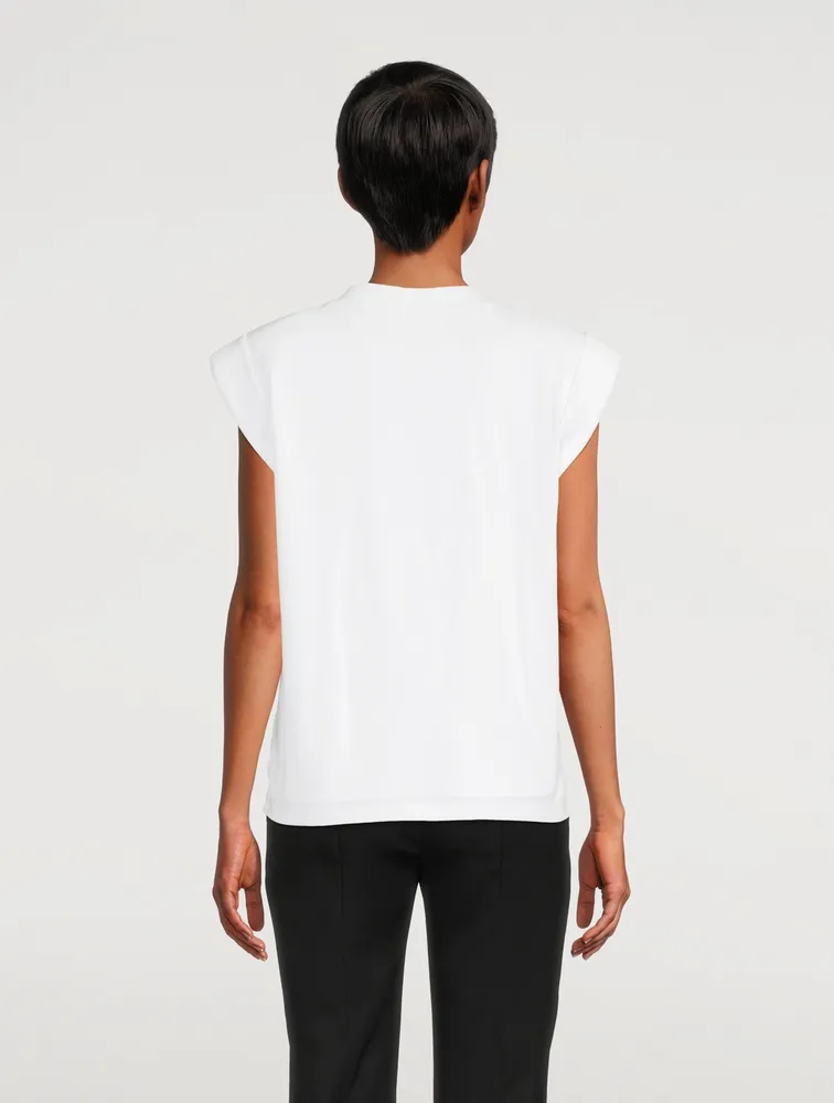 Padded-Shoulder Logo T-Shirt