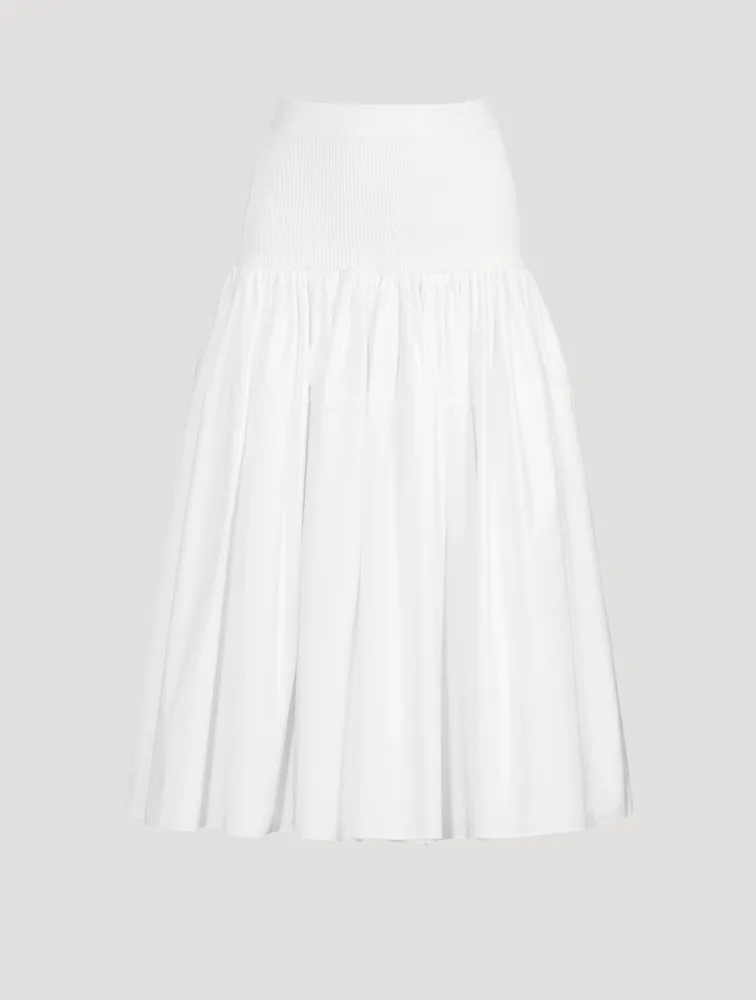 Hybrid Gathered Midi Skirt