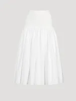 Hybrid Gathered Midi Skirt