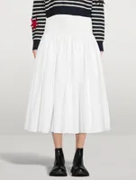 Hybrid Gathered Midi Skirt