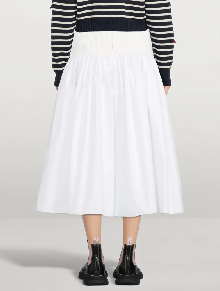 Hybrid Gathered Midi Skirt
