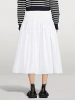 Hybrid Gathered Midi Skirt