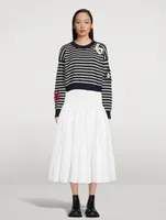 Hybrid Gathered Midi Skirt