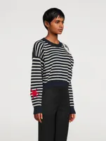 Wool And Cotton Crochet Patch Sweater