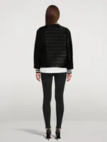 Quilted Jacket With Houndstooth Detail