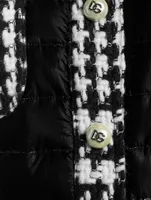 Quilted Jacket With Houndstooth Detail