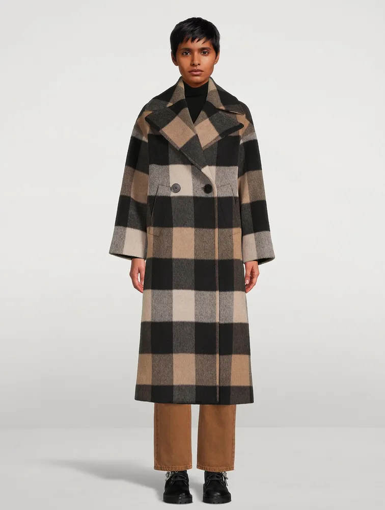 Wool And Alpaca Coat Check Print