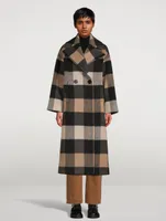 Wool And Alpaca Coat Check Print