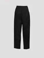 Wool Gabardine Straight-Leg Trousers