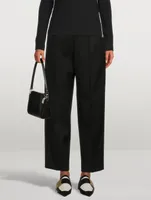 Wool Gabardine Straight-Leg Trousers