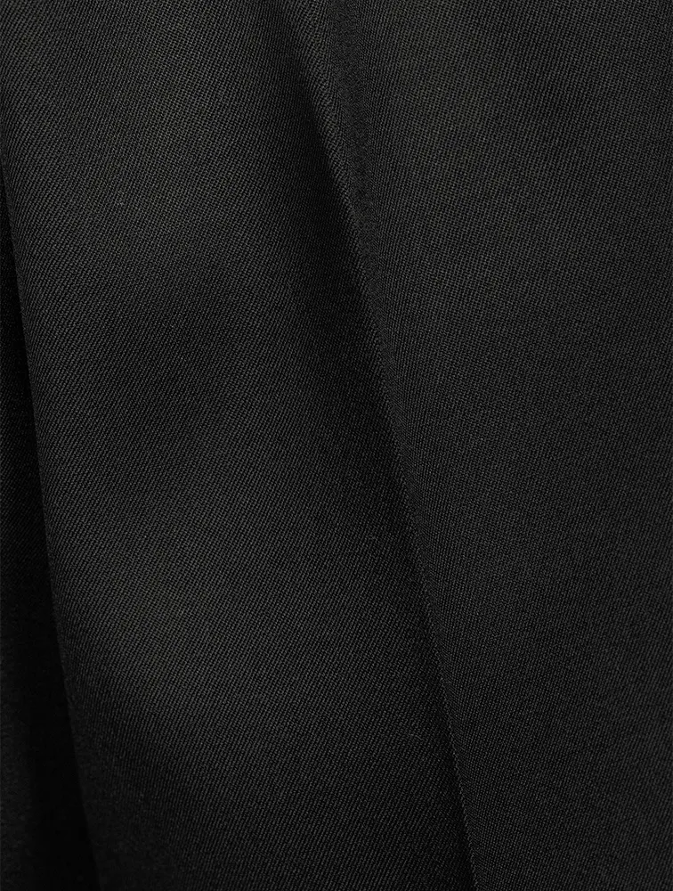 Wool Gabardine Straight-Leg Trousers