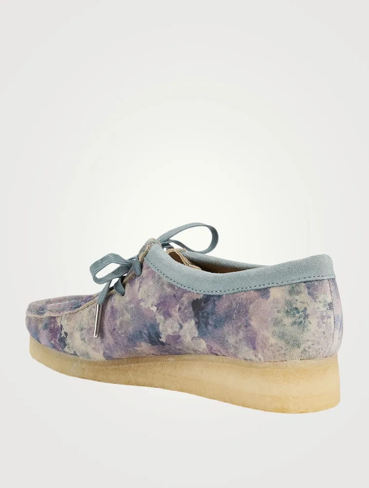 Wallabee Suede Lace-Up Shoes Floral Print